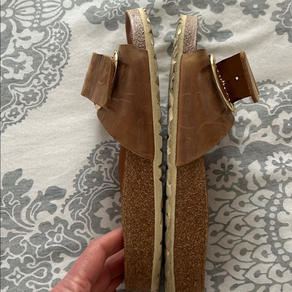 Birkenstock Madrid Cognac Tan Sandals with Gold Buckle, size 41 - Picture 7 of 8